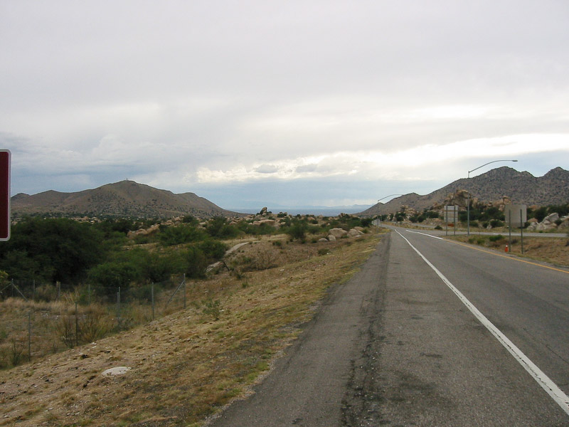 The road to Cochise, AZ, from Texas Canyon.