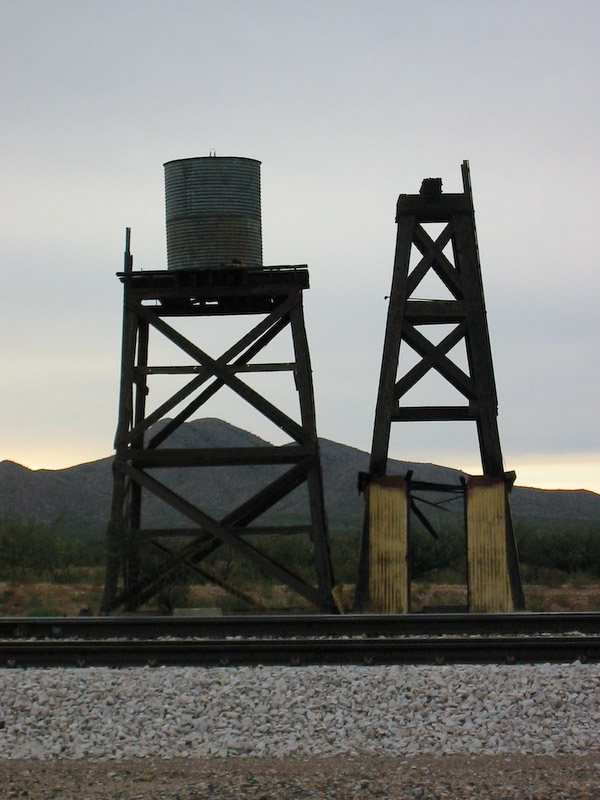 Steam locomotives no longer pass through Cochise, but the water tower remains.