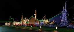 Casino Entrance, Seven Cedars Casino, Christmas lights, Sequim, December 25, 2018