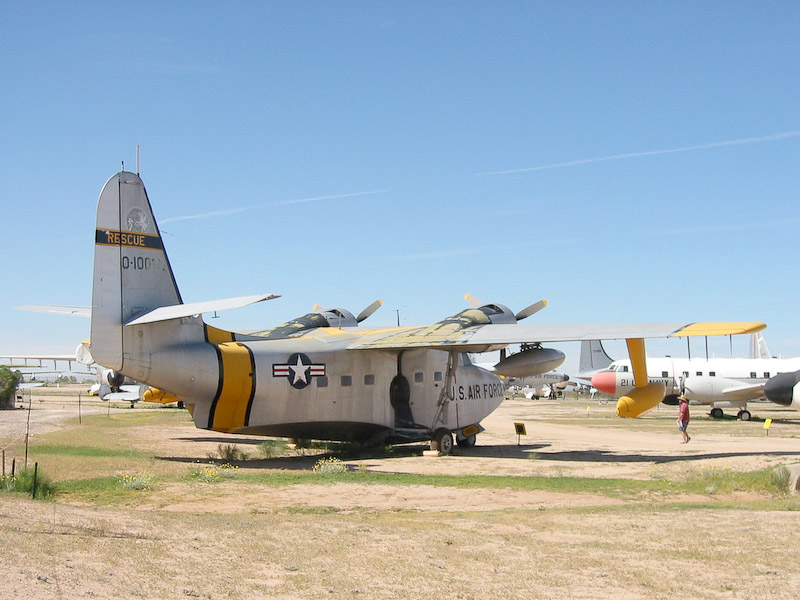 Grumman HU-16 seaplane from the rear, Pima Air and Space Museum, Tucson, Arizona.