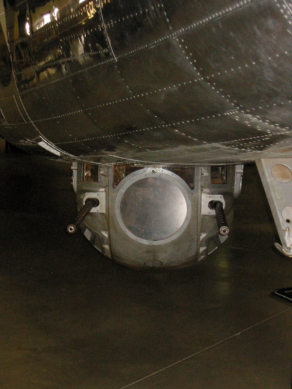 Consolidated B-24J Liberator bomber belly turret, Pima Air and Space Museum, Tucson, Arizona.