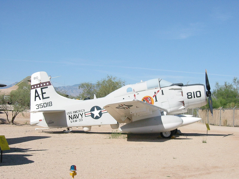 Douglas EA-1 Skyraider electronic countermeasures aircraft, Pima Air and Space Museum, Tucson, Arizona.