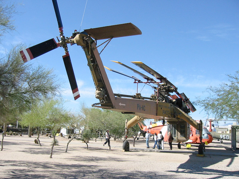 Rear view of the Sikorsky CH-54A Tarhe (Skycrane), Pima Air and Space Museum, Tucson, Arizona.