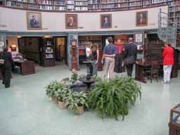 The fountain has served since the beginning to provide “natural” humidity and keep books from cracking. Photo © Lawrence I. Charters