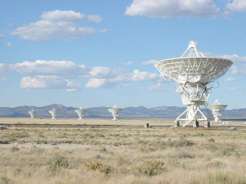 Out of many, one. The 27 radio antennas collectively have the sensitivity of a dish 22 miles across.